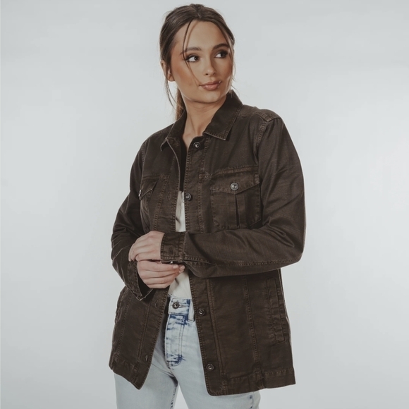 The Normal Brand Boyfriend CPO Shacket jacket military olive army green size M - Picture 1 of 9